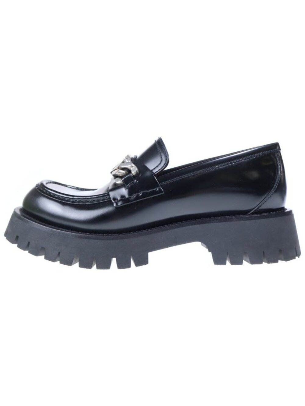 Gucci Interlocking Chain Leather Loafers Black